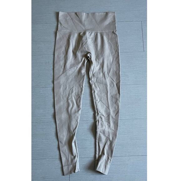 Set Active Nude Ribbed Seamless Athletic Leggings - Picture 3 of 5